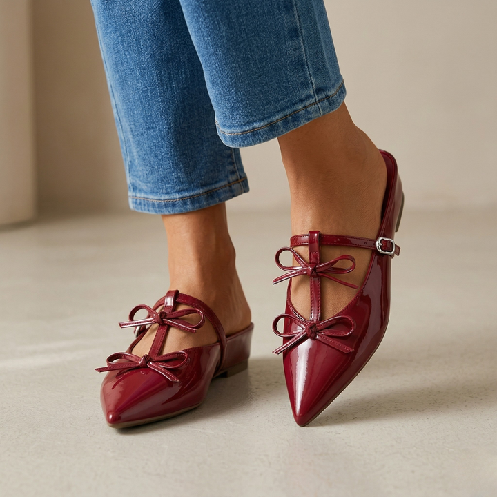 Scarlet Bow Mules