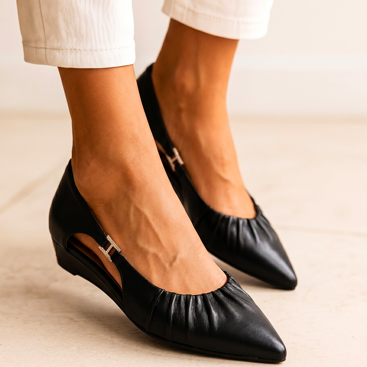 Elenor Pointed Leather Flats