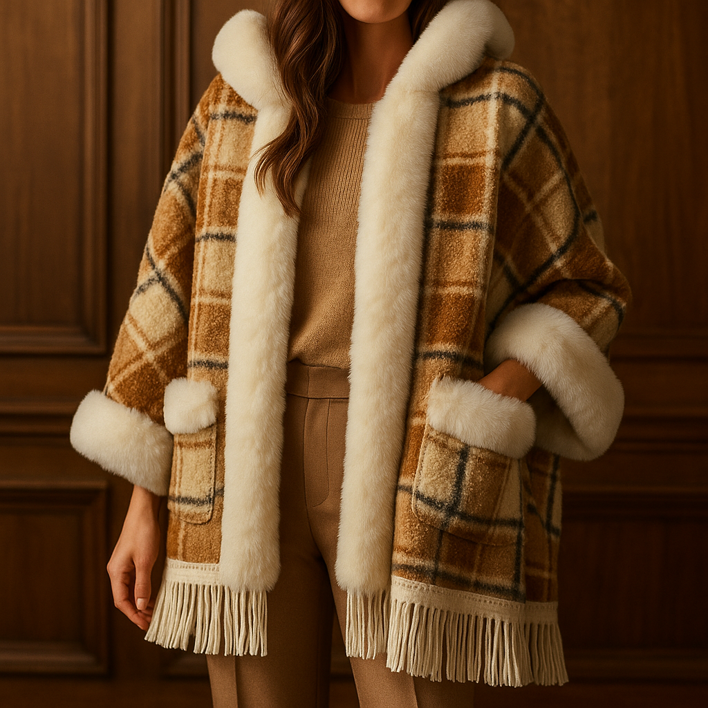 Evelyn Grace Plaid Shawl