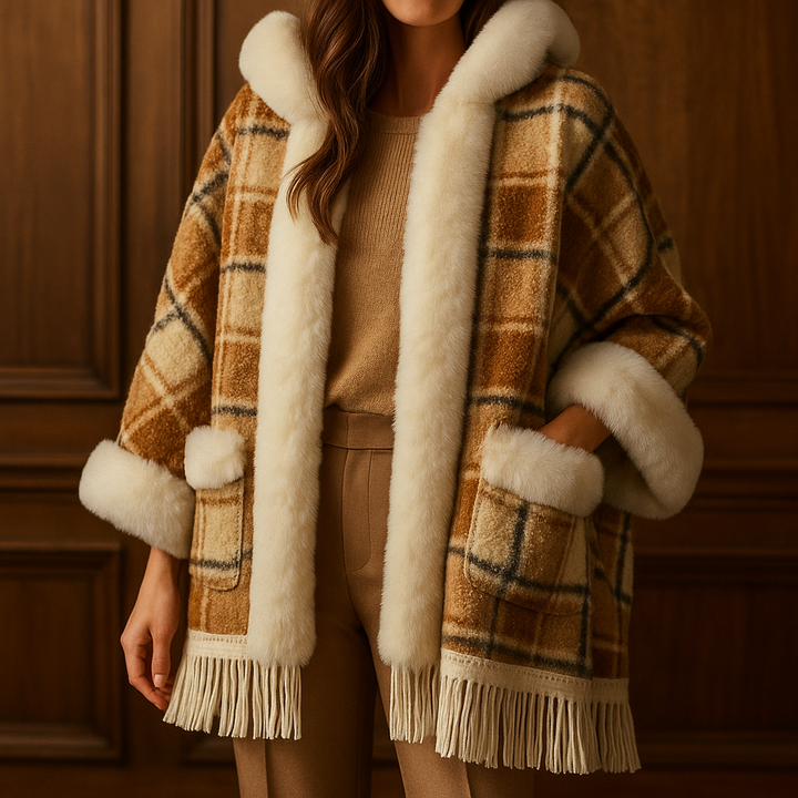 Evelyn Grace Plaid Shawl