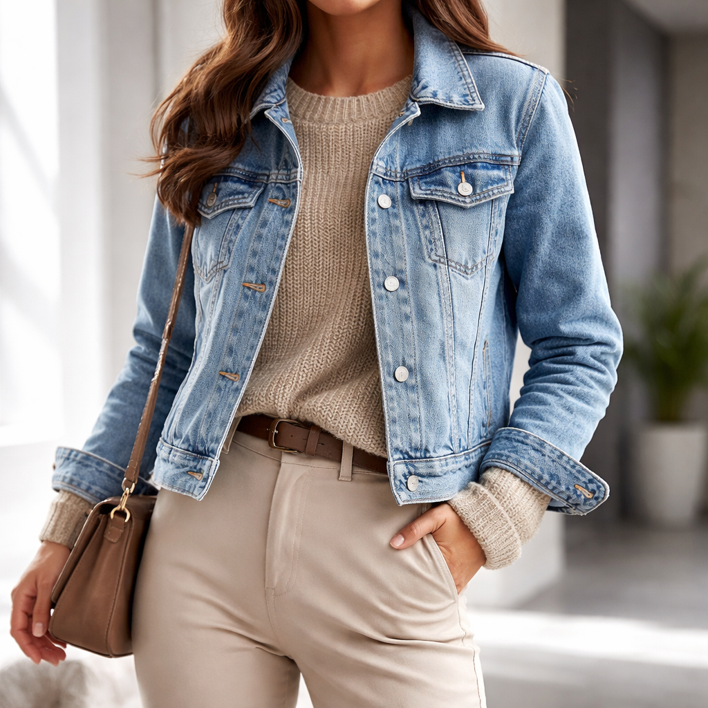 Lena Cropped Denim Jacket
