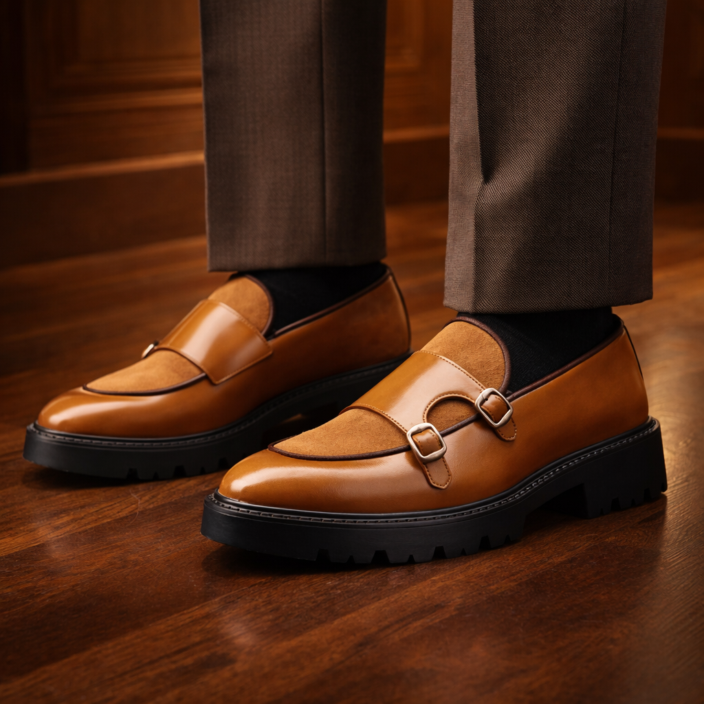 Montaro Genuine Leather Lug Derbies