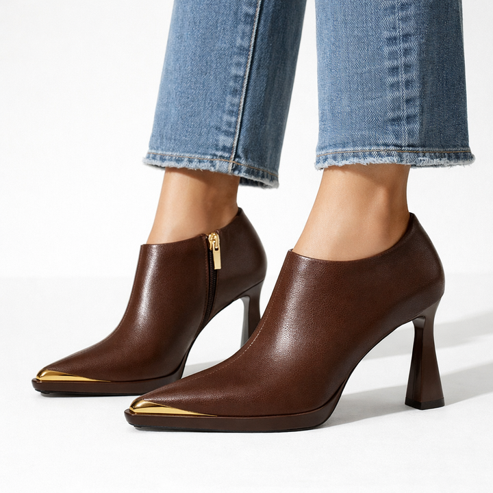Aurelia Leather Heeled Boots