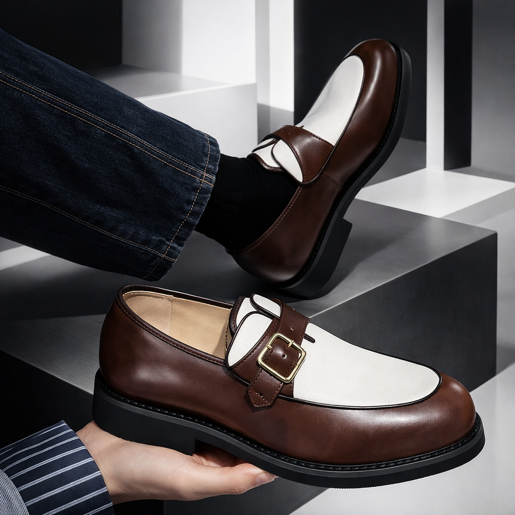 Valenno Leather Monk Straps