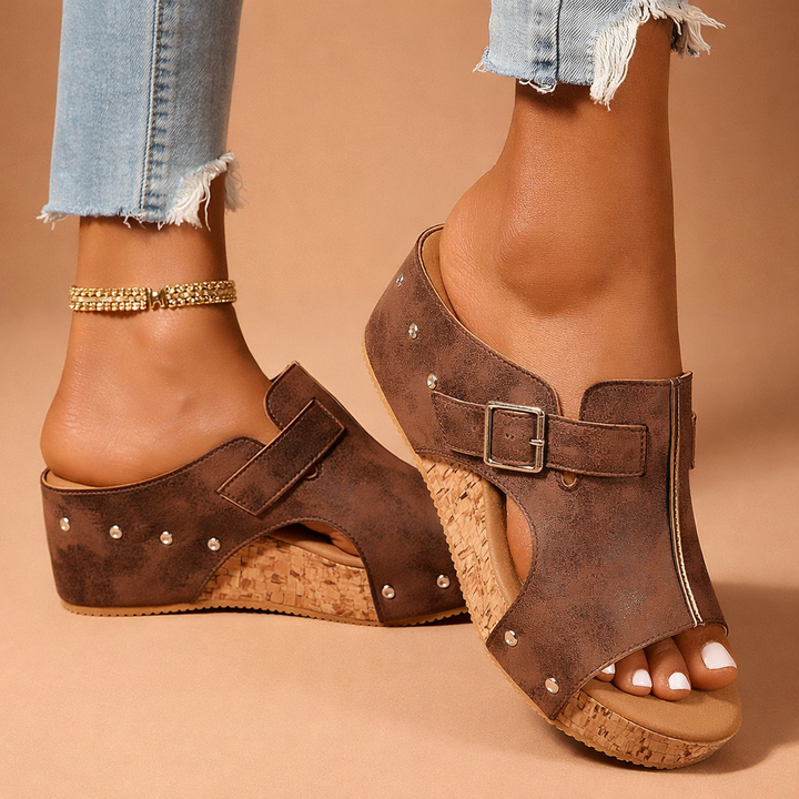 Sierra Boho Buckle Wedges