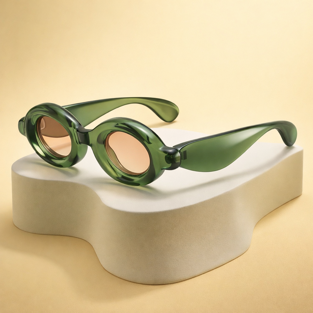 Luna Retro Oval Sunglasses