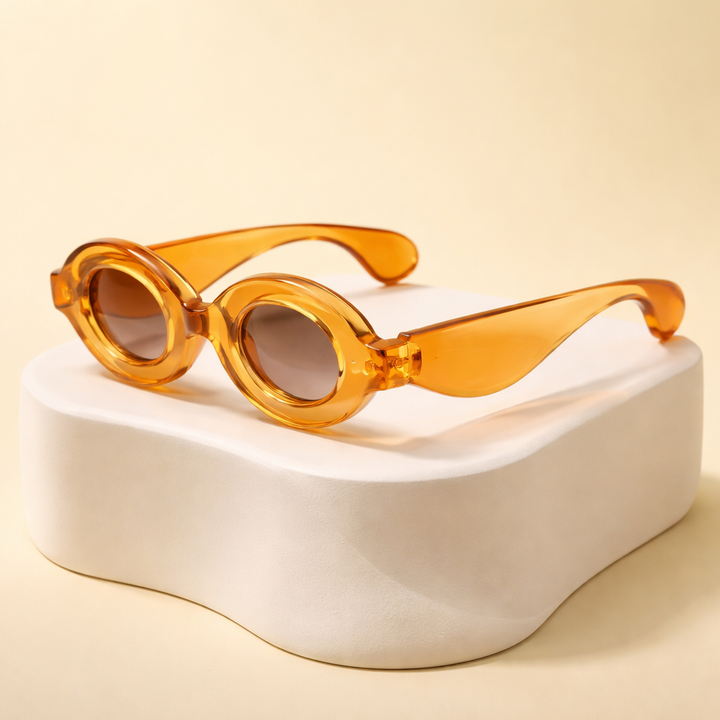 Luna Retro Oval Sunglasses