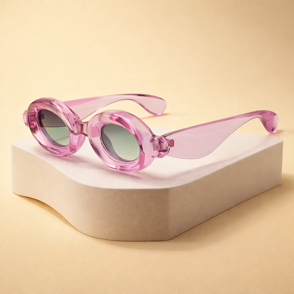 Luna Retro Oval Sunglasses