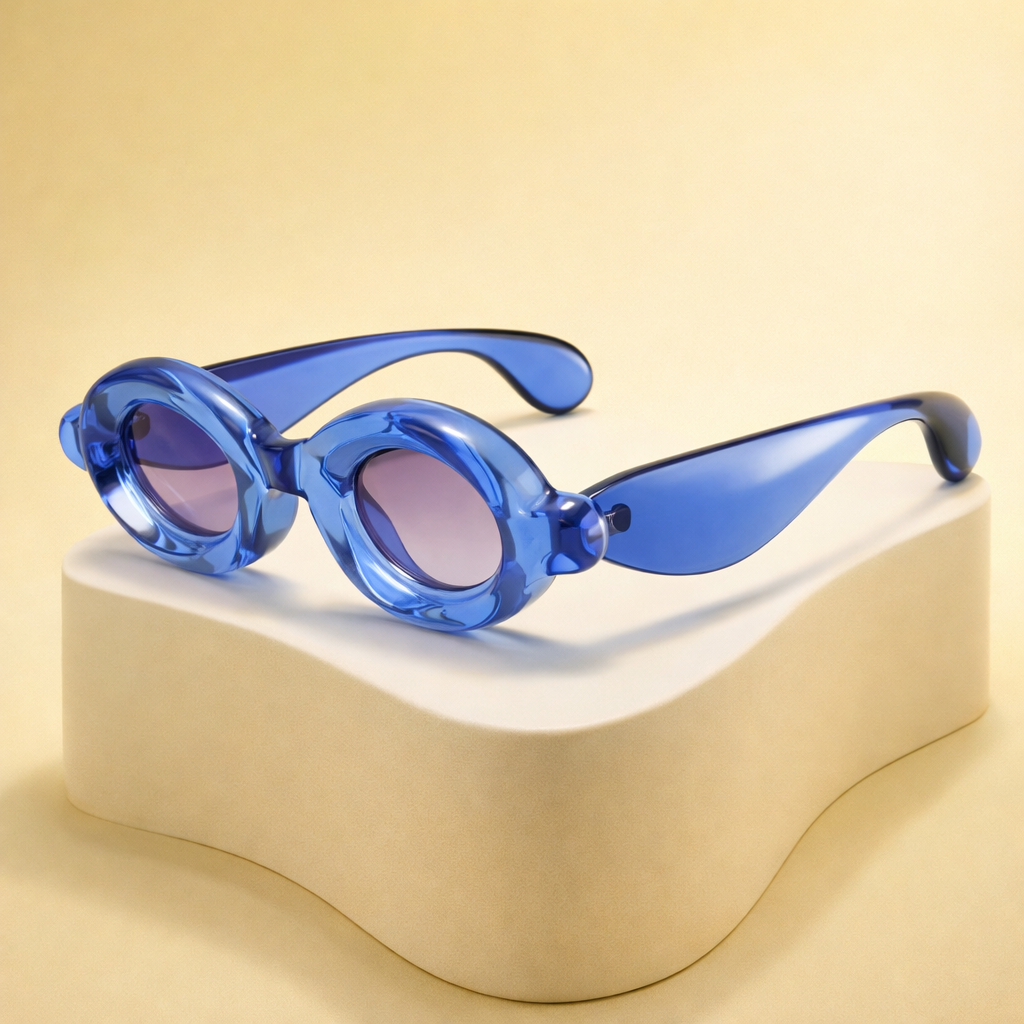 Luna Retro Oval Sunglasses