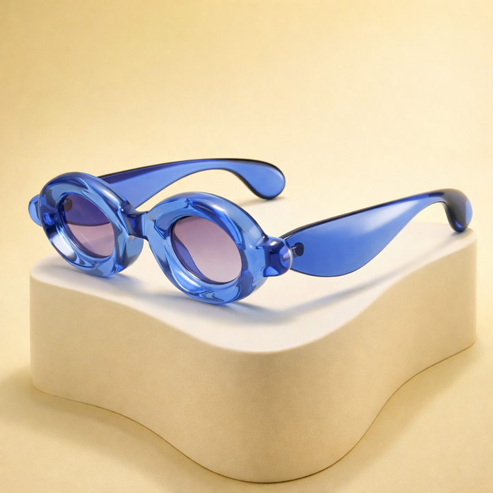 Luna Retro Oval Sunglasses
