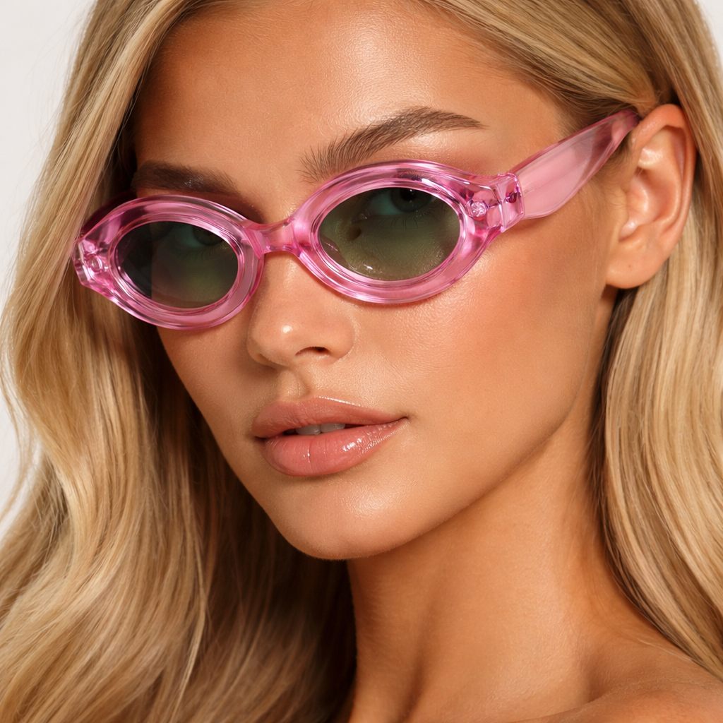 Luna Retro Oval Sunglasses