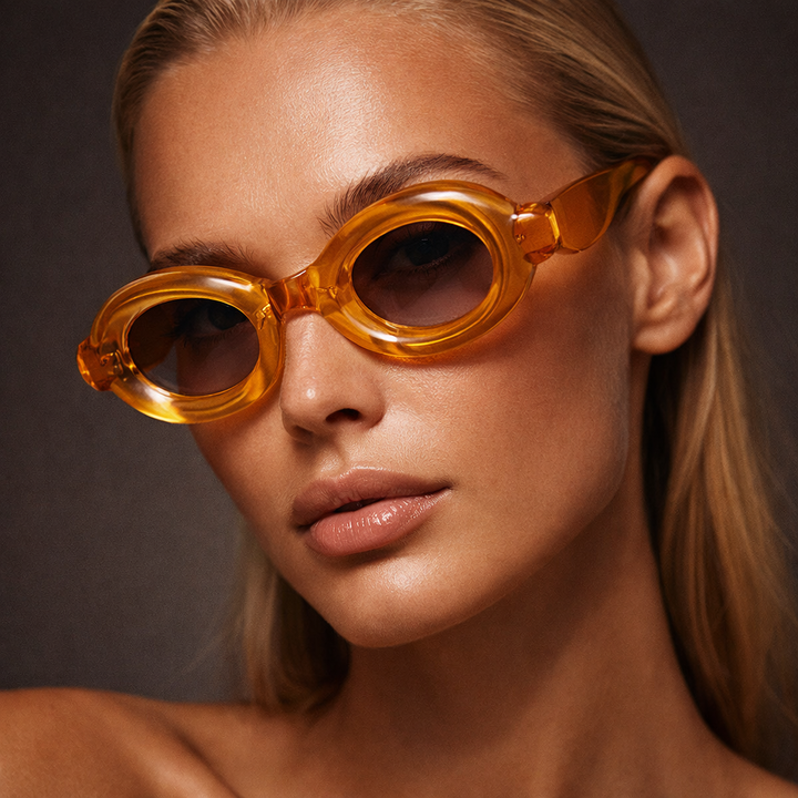 Luna Retro Oval Sunglasses