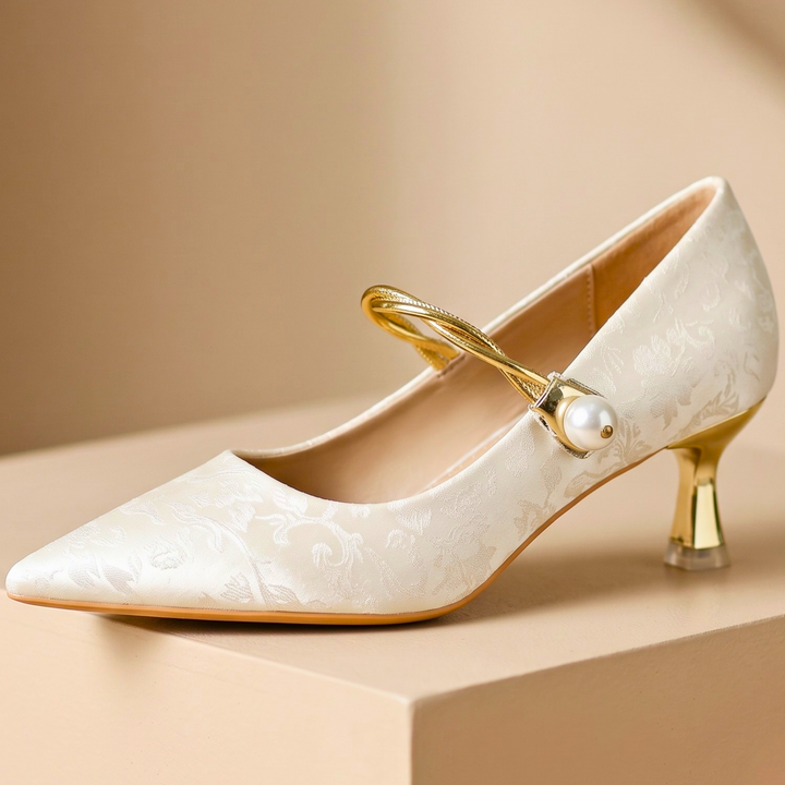 Isabelle Jacquard Kitten Heels
