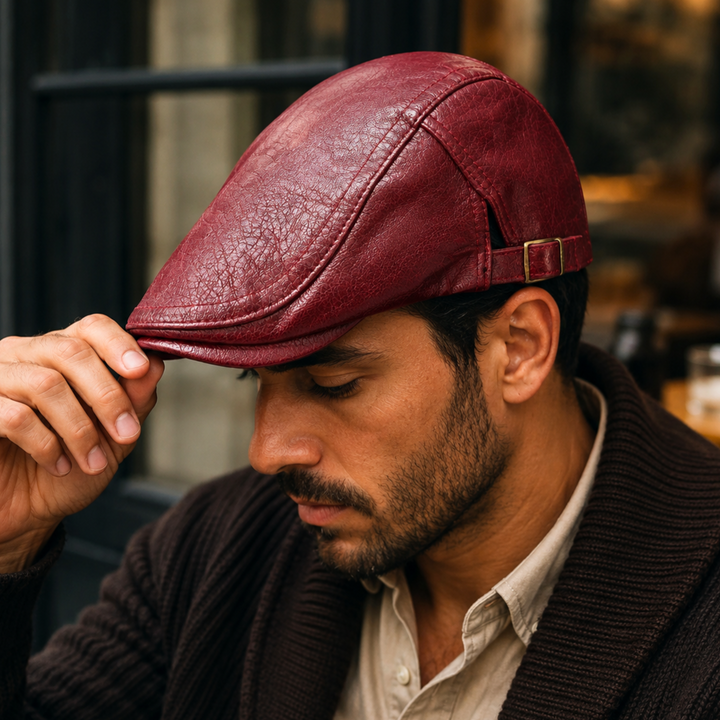 Luca Genuine Leather Cap