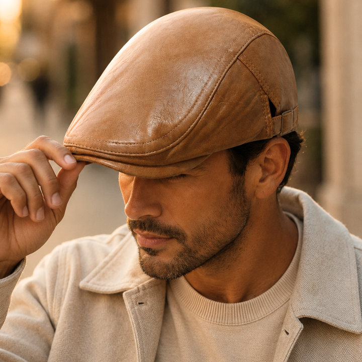 Luca Genuine Leather Cap