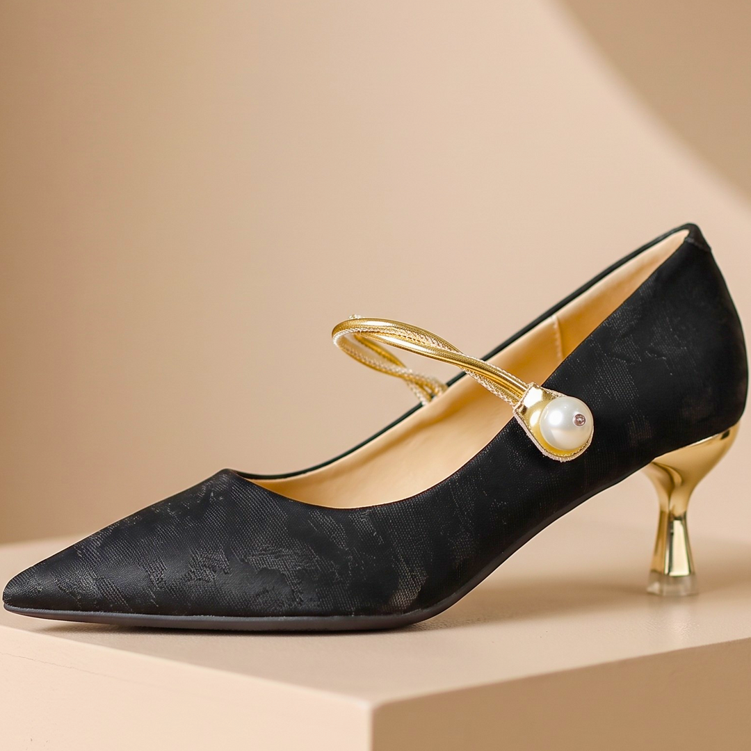 Isabelle Jacquard Kitten Heels