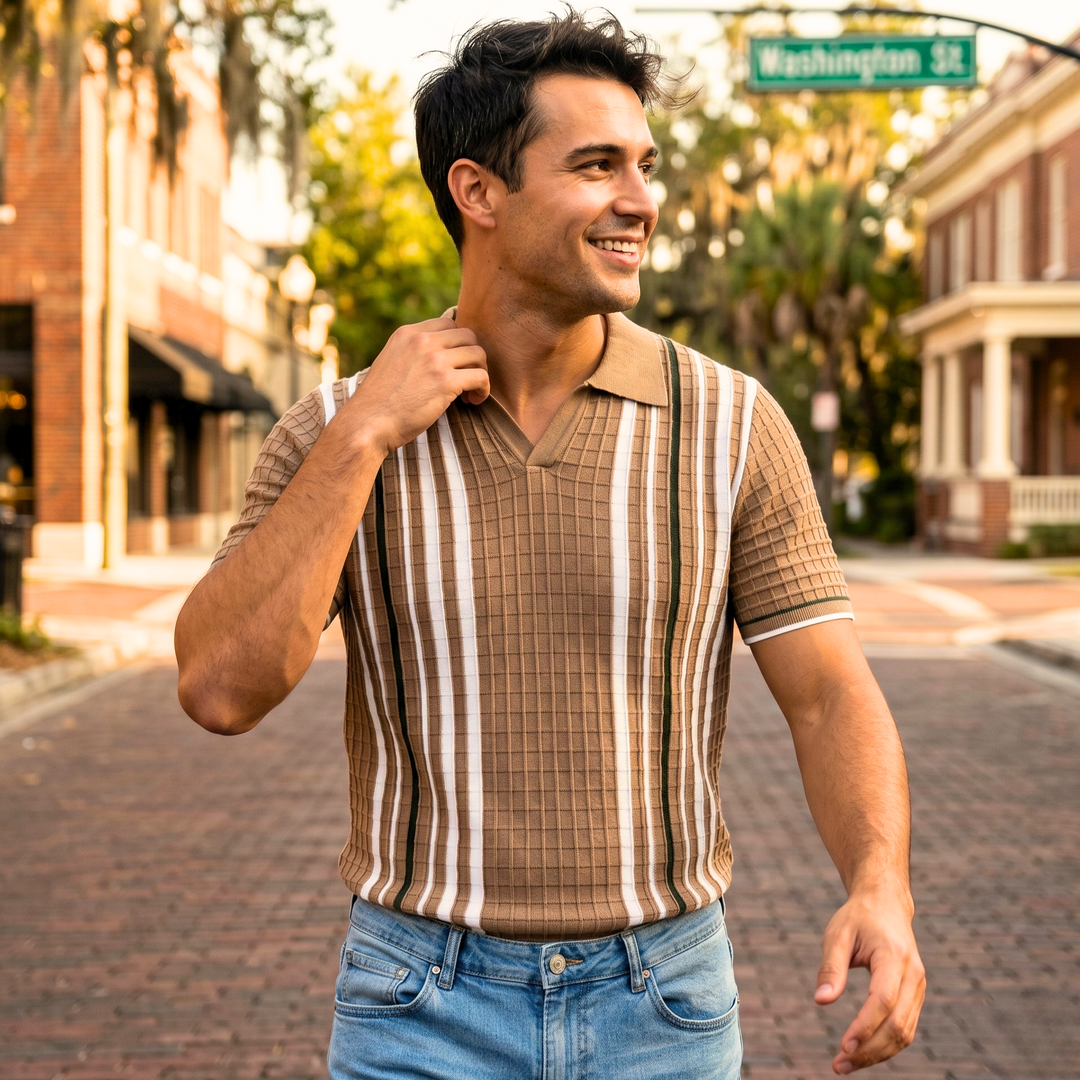 Portofino Stripe Knit Polo