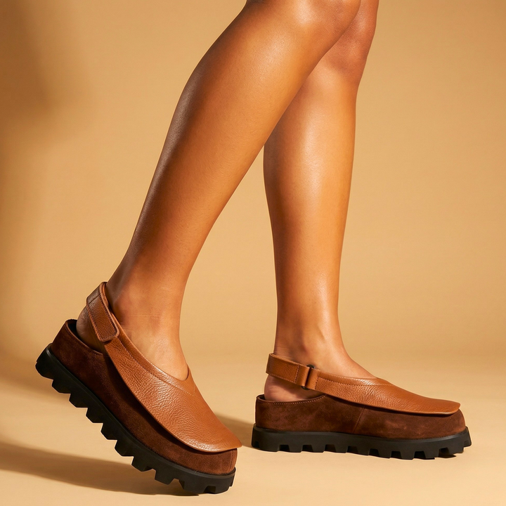 Gaia Leather Slingback Loafers
