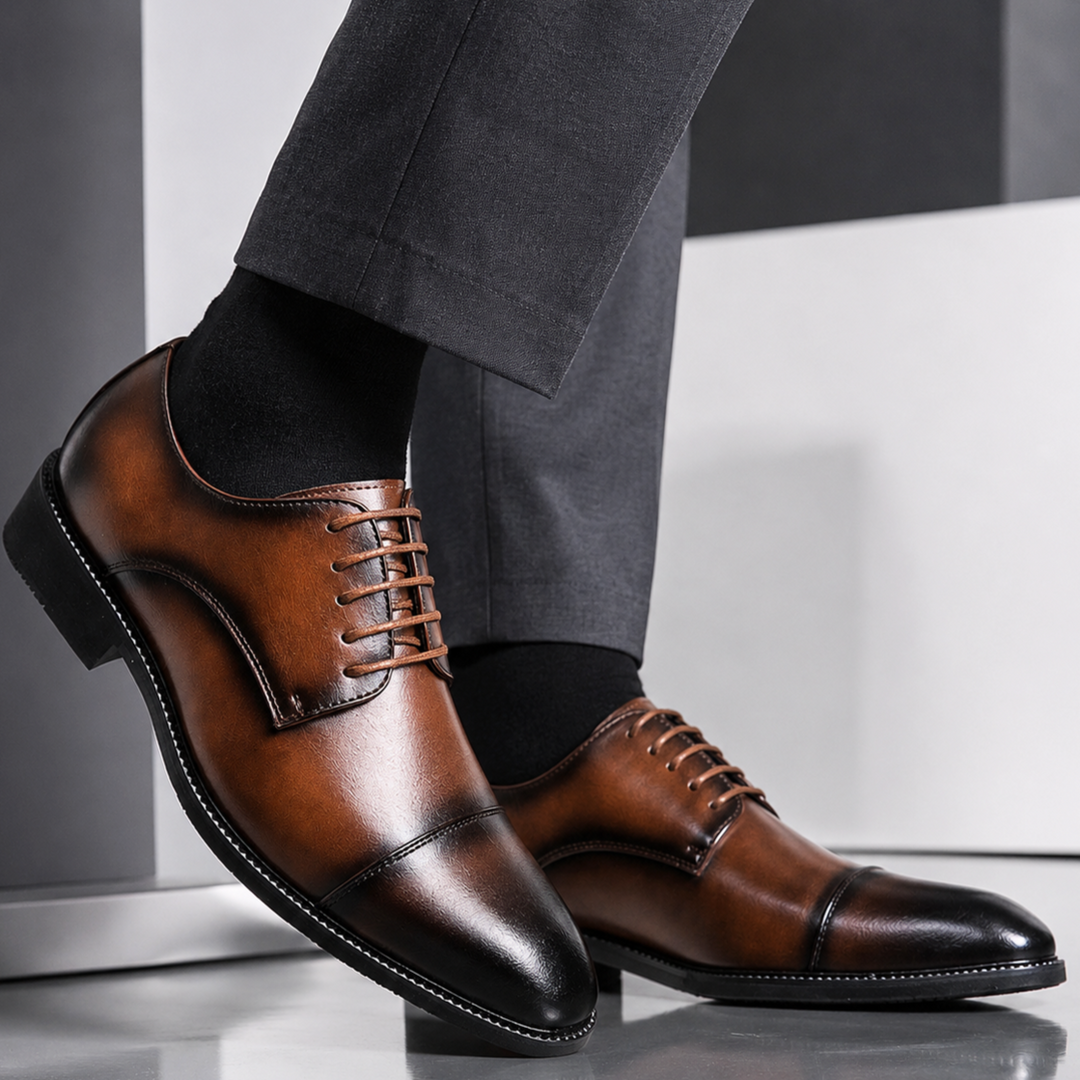 Winston Burnished Leather Oxfords