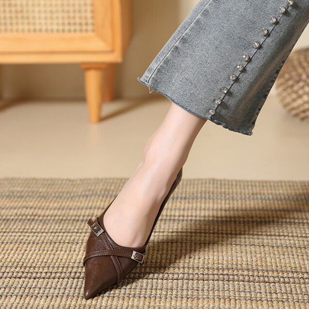 Valenza Leather Kitten Heels