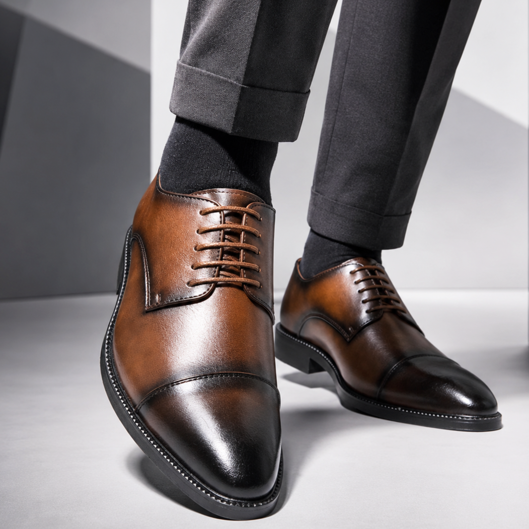 Winston Burnished Leather Oxfords