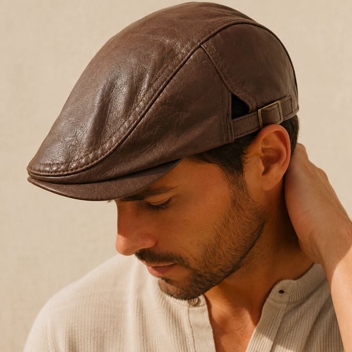 Luca Genuine Leather Cap