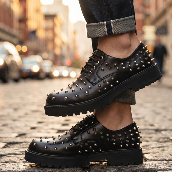 Camden Spiked Leather Derbies
