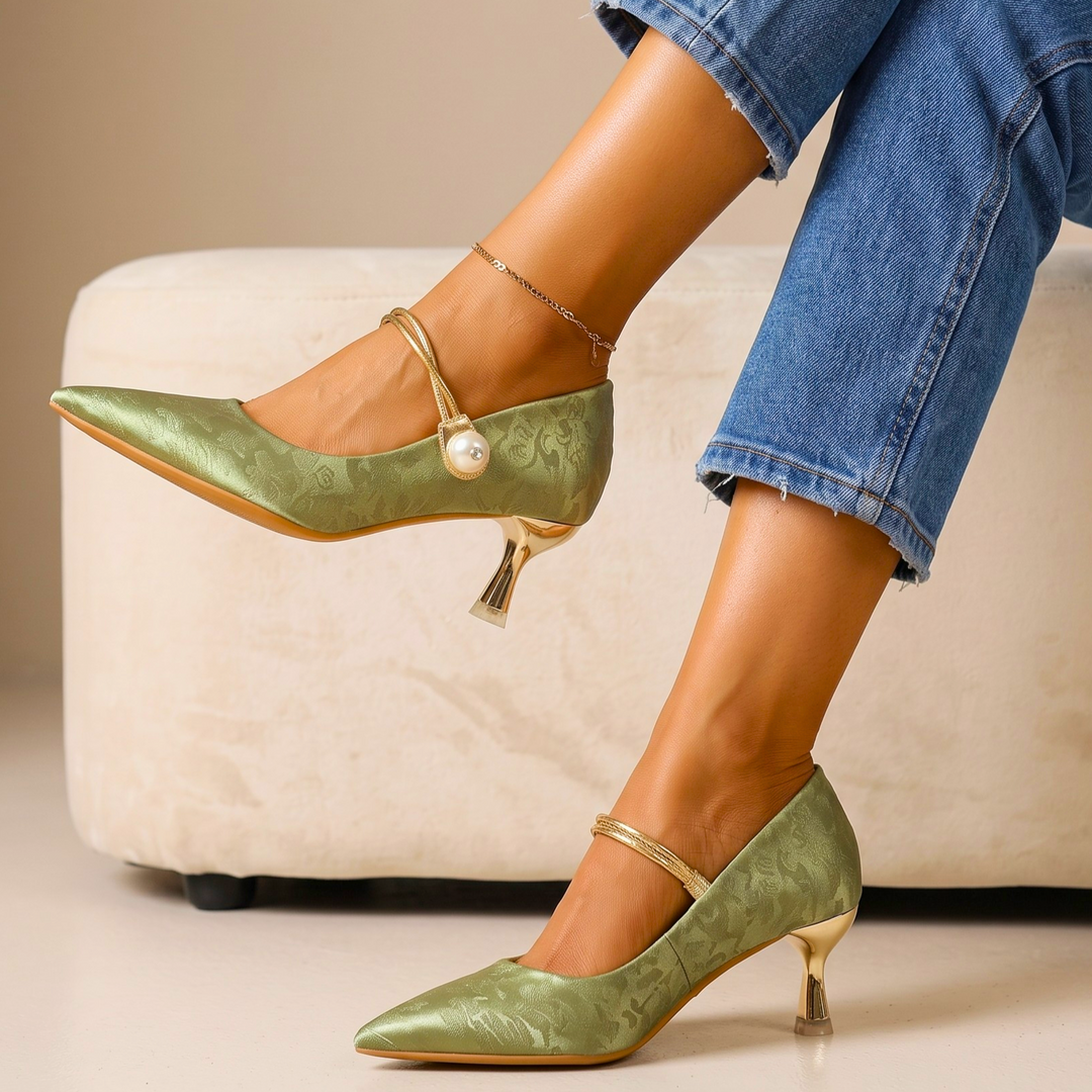 Isabelle Jacquard Kitten Heels