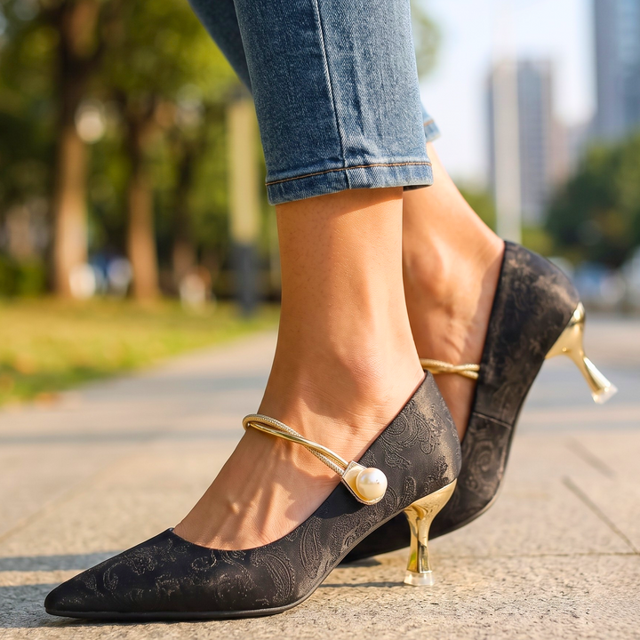 Isabelle Jacquard Kitten Heels