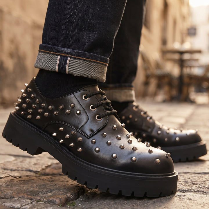 Camden Spiked Leather Derbies