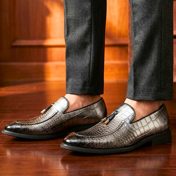 Corvano Textured Leather Dress Shoes