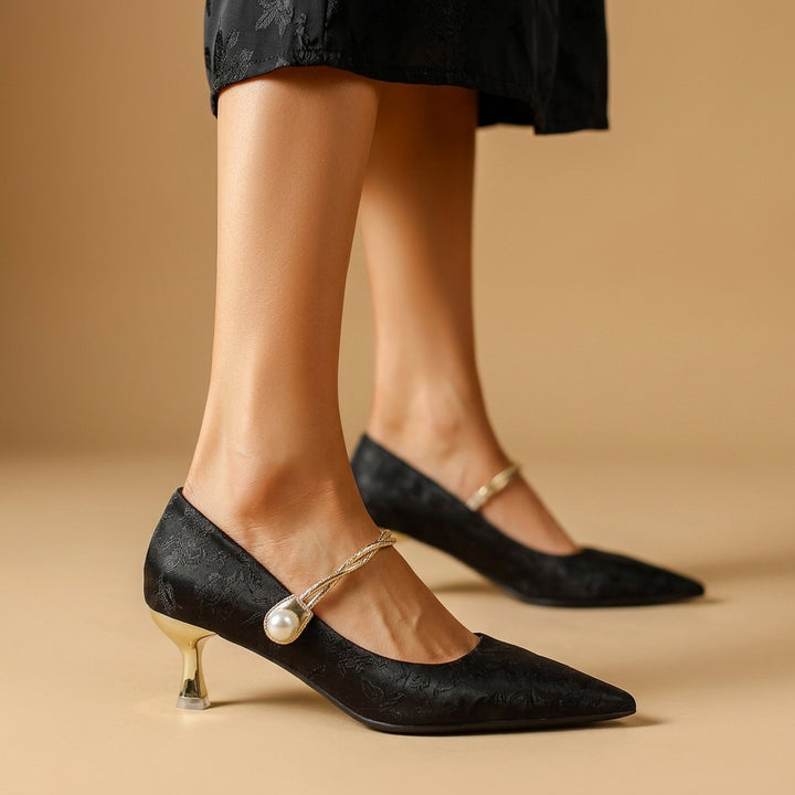 Isabelle Jacquard Kitten Heels