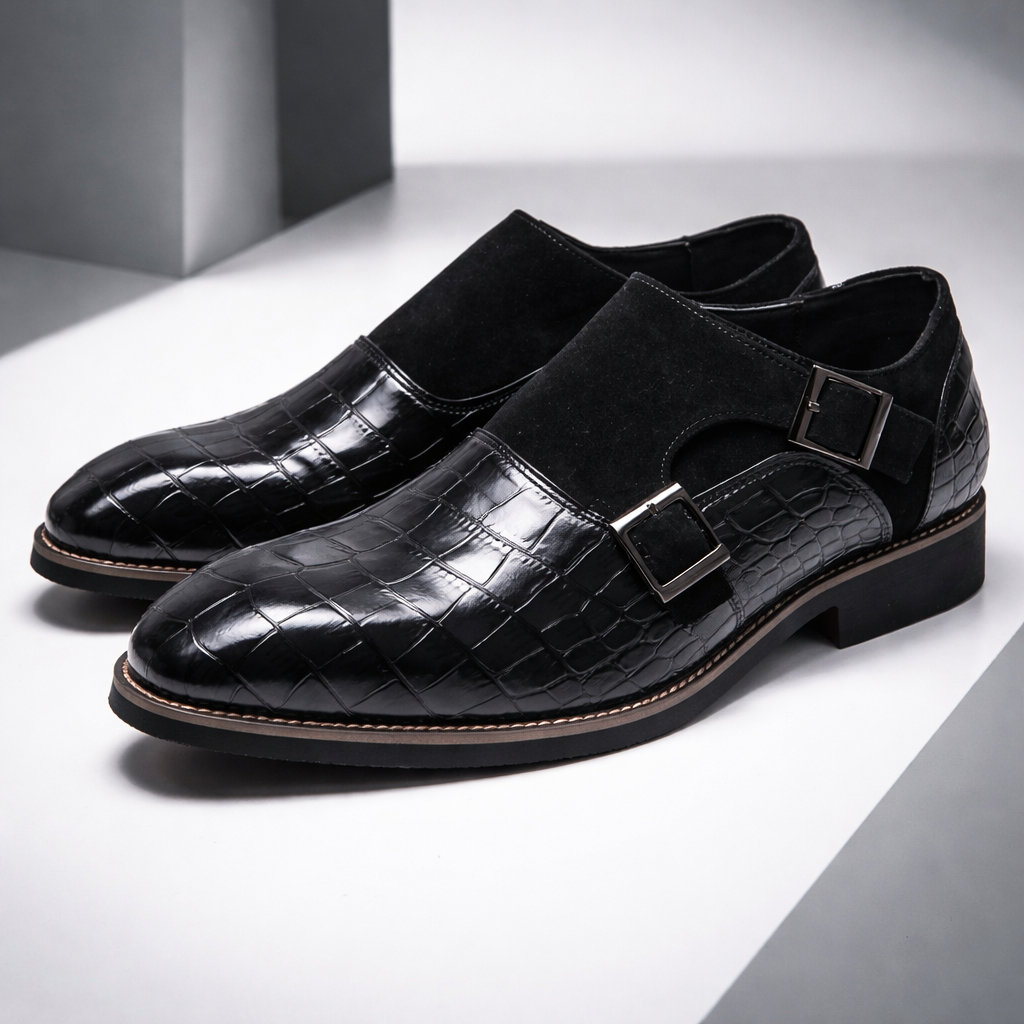 Vercelli Croc-Embossed Double Monks