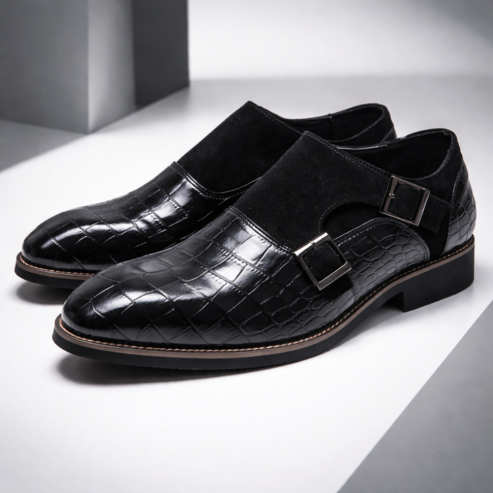 Vercelli Croc-Embossed Double Monks