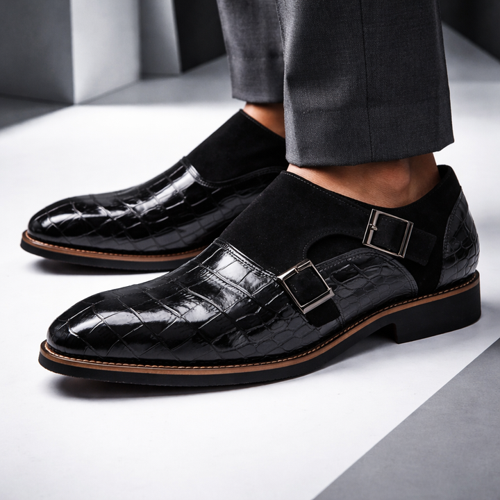 Vercelli Croc-Embossed Double Monks