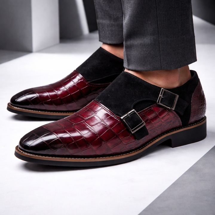 Vercelli Croc-Embossed Double Monks