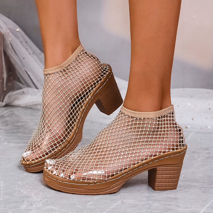Aveline Netted Block Heels