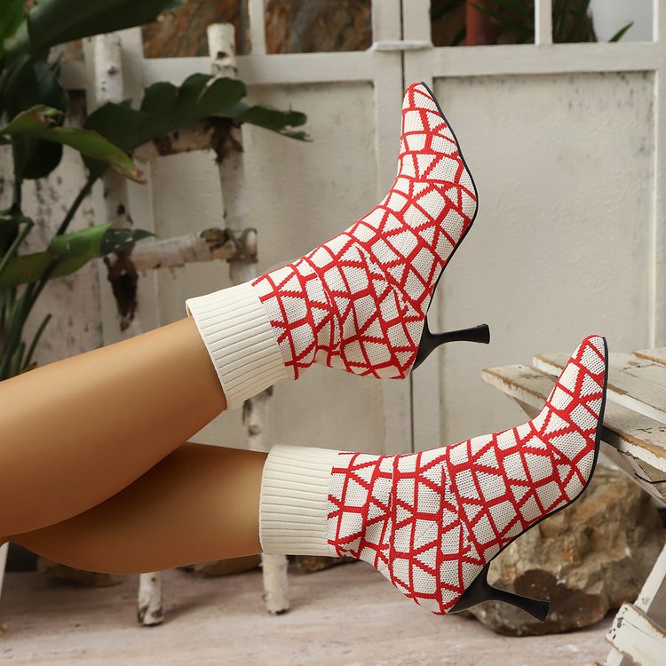 Aria High-Heel Knitted Boots