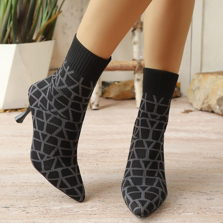 Aria High-Heel Knitted Boots