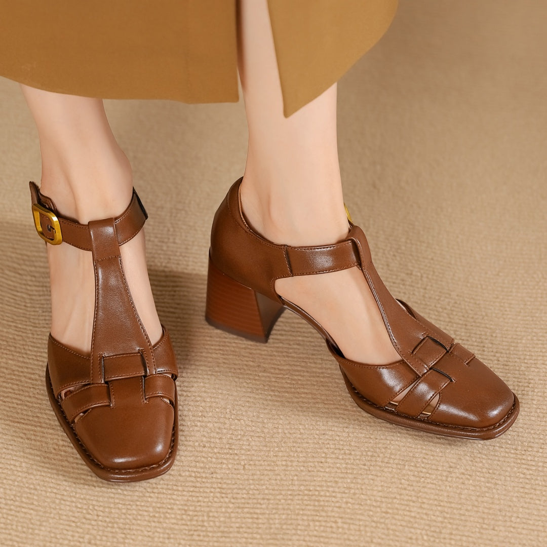 Marseille Leather Strap Heels