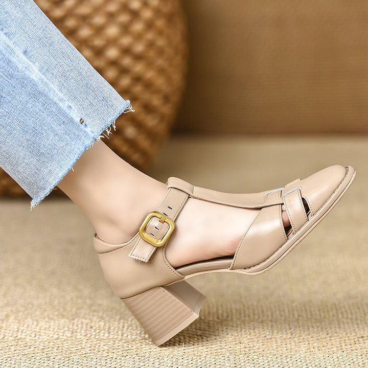 Marseille Leather Strap Heels