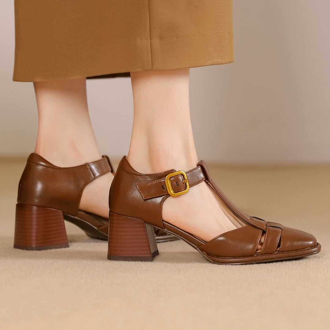 Marseille Leather Strap Heels