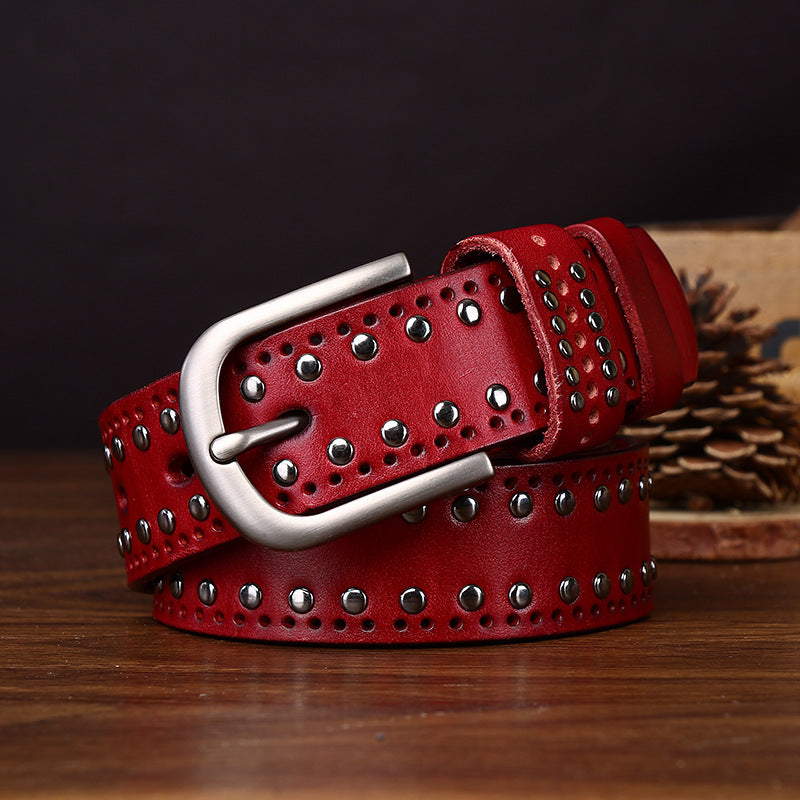 Phoenix Studded Leather Belt