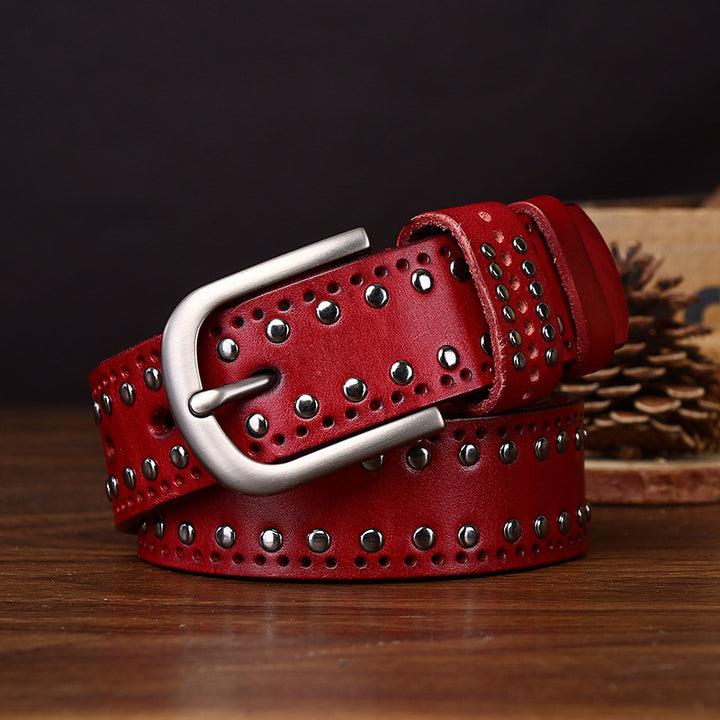 Phoenix Studded Leather Belt