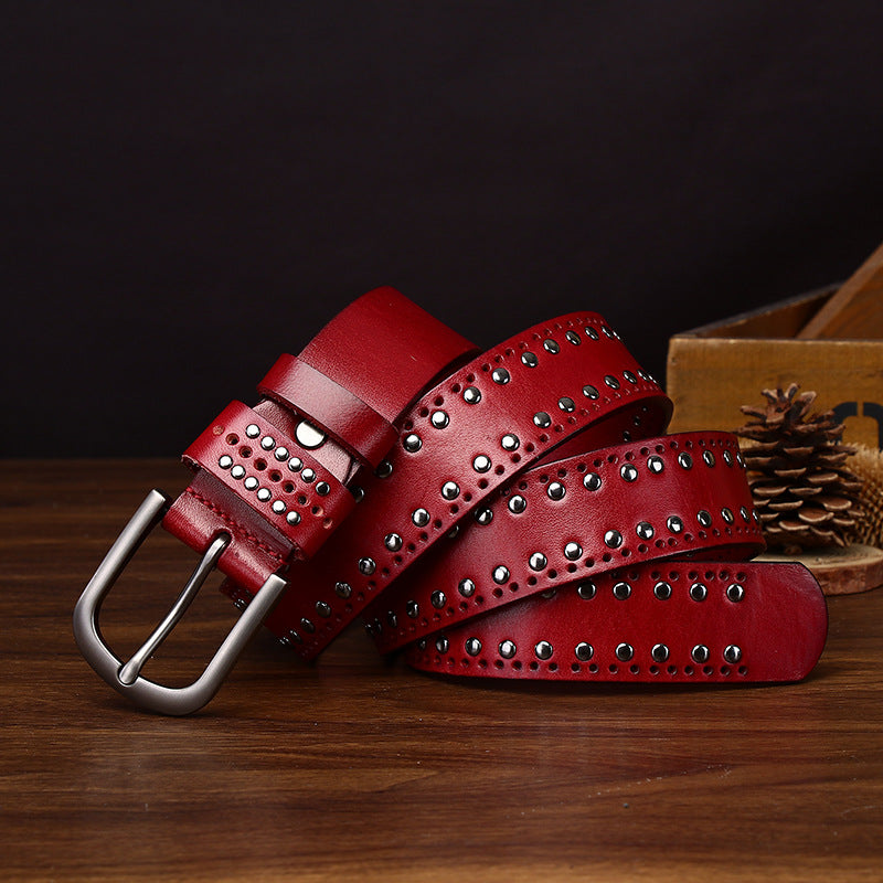 Phoenix Studded Leather Belt