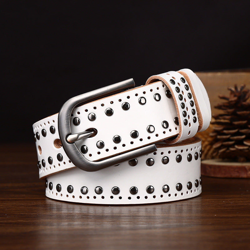 Phoenix Studded Leather Belt