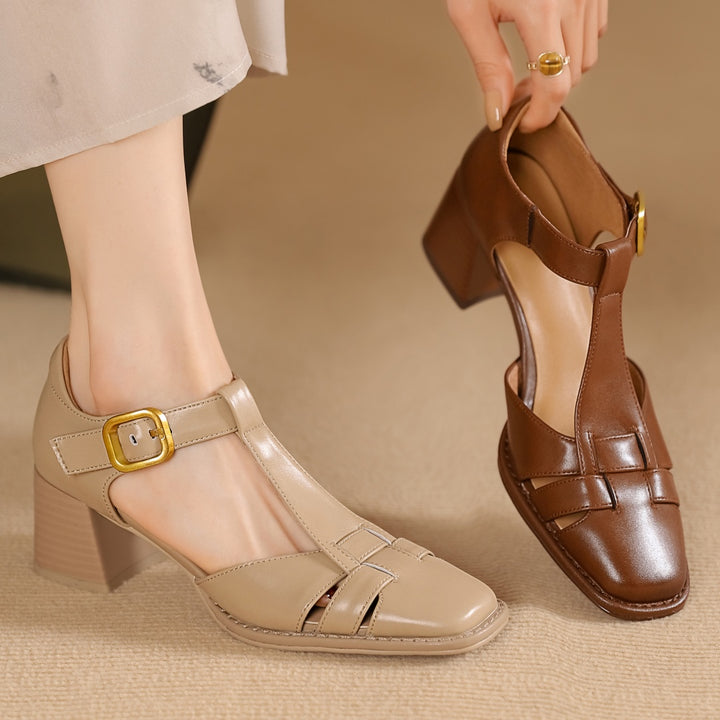 Marseille Leather Strap Heels