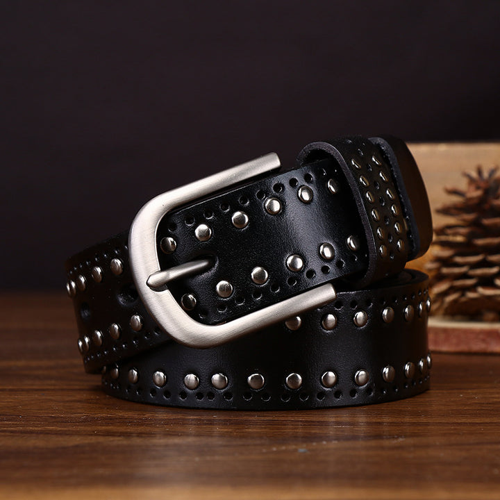 Phoenix Studded Leather Belt