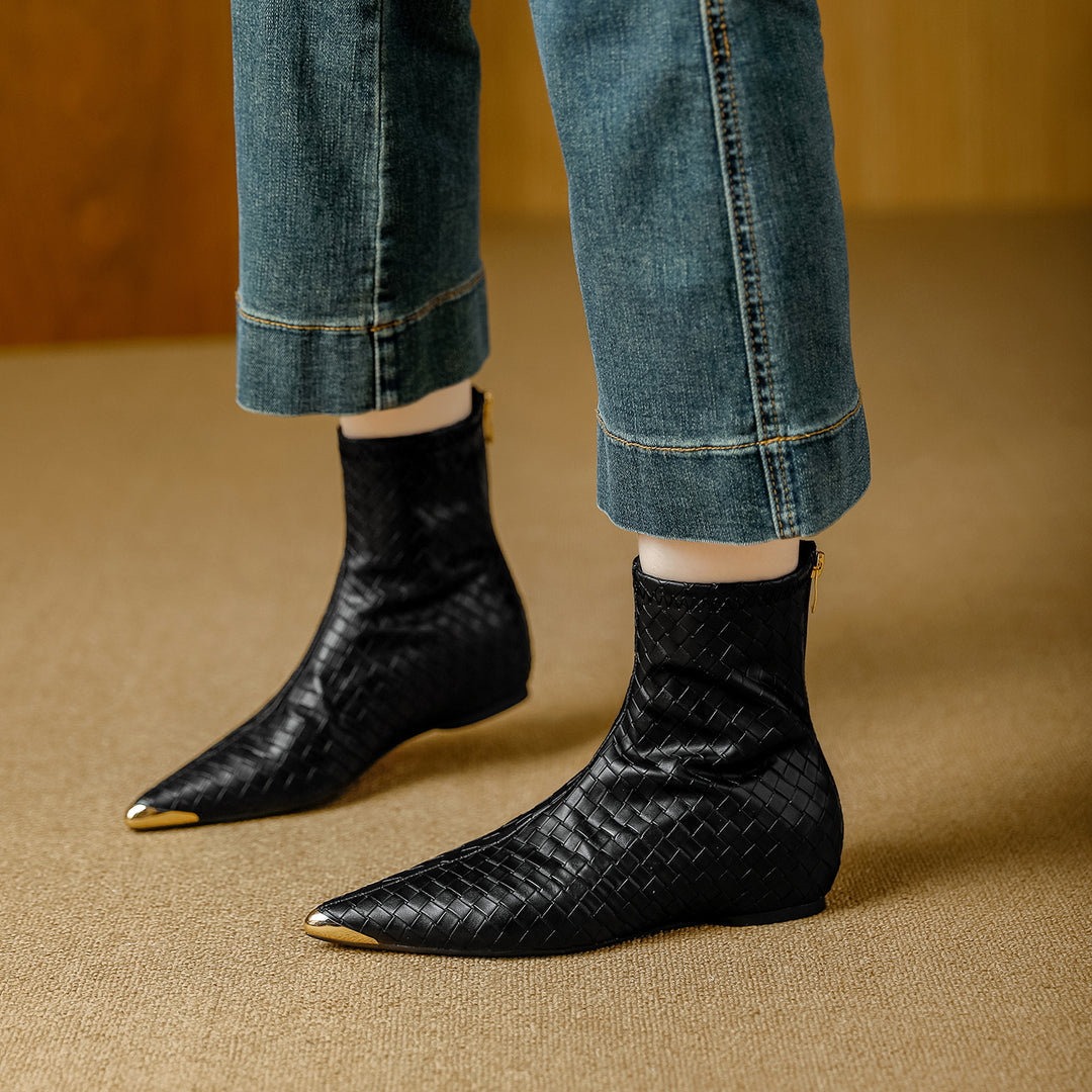 Lunara Woven Leather Boots