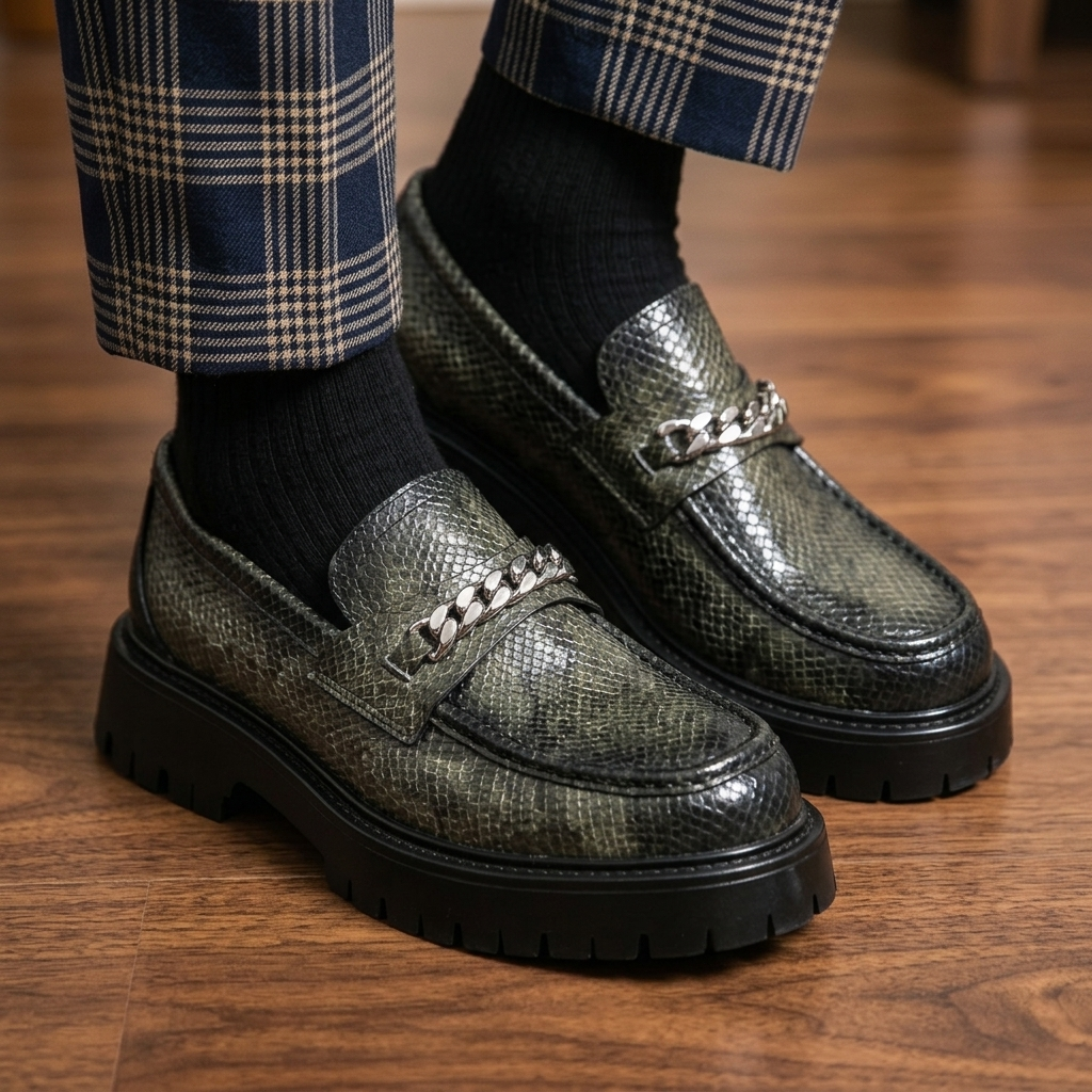 Kingston Embossed Leather Derbies